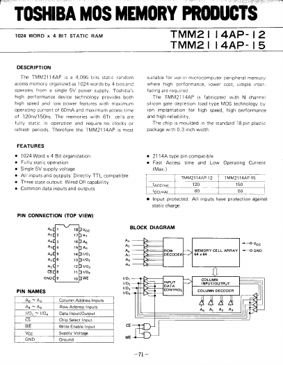 TMM2114AP-15