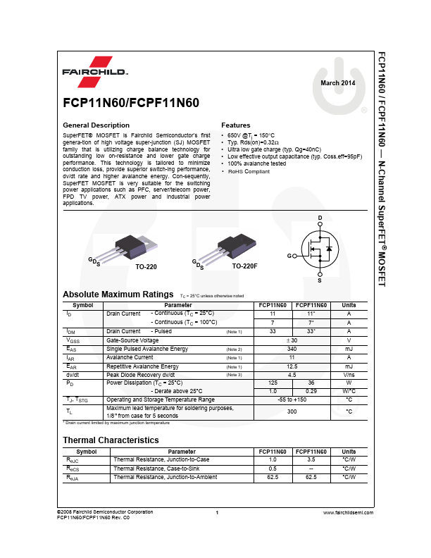 FCPF11N60