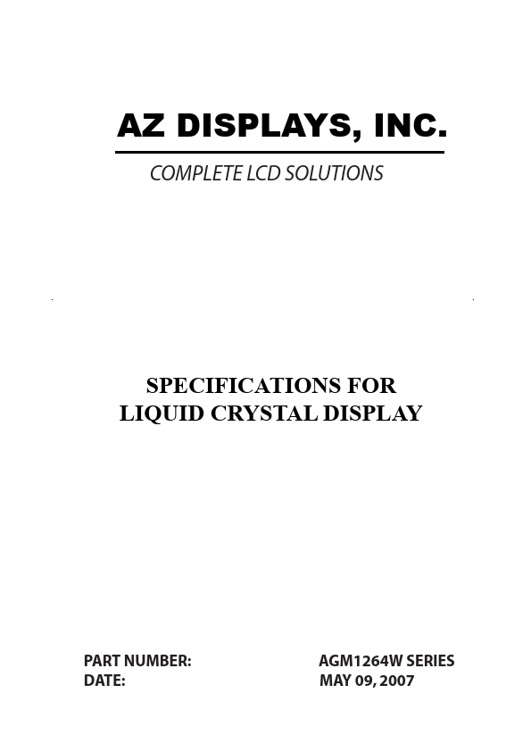 AGM1264W Datasheet Preview