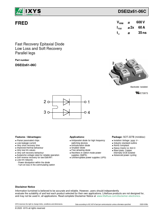 DSEI2x61-06C Datasheet Preview