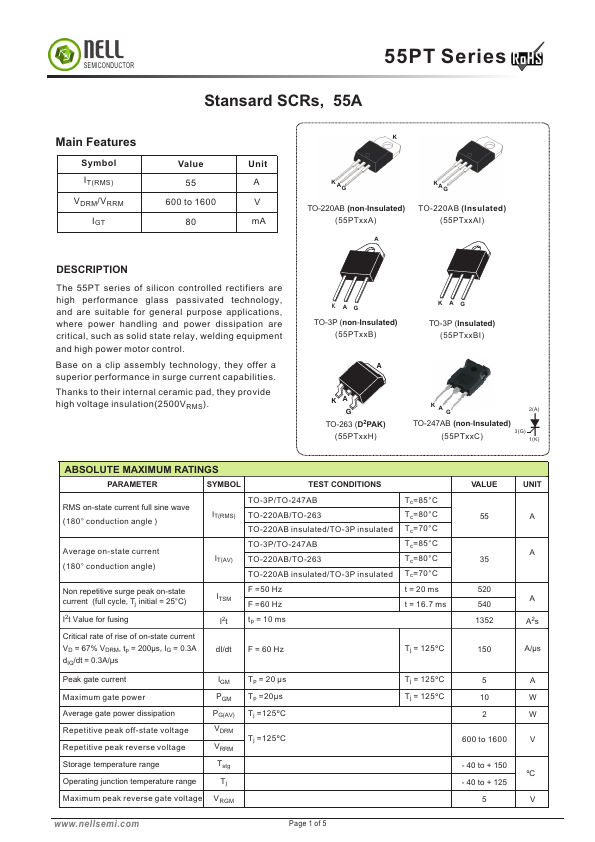 55PT08H datasheet page 1 preview
