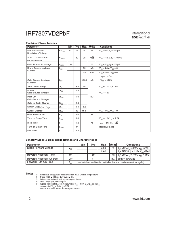 IRF7807VD2PbF