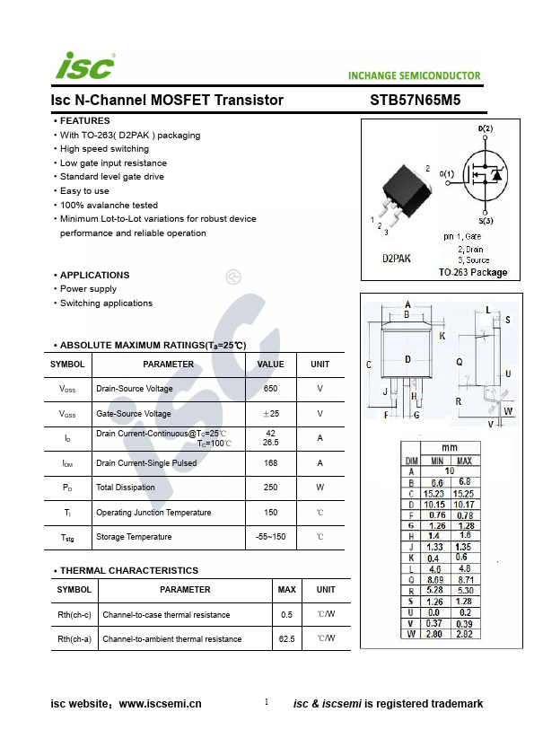 STB57N65M5