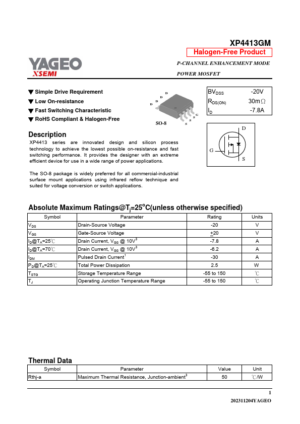 XP4413GM Datasheet Preview