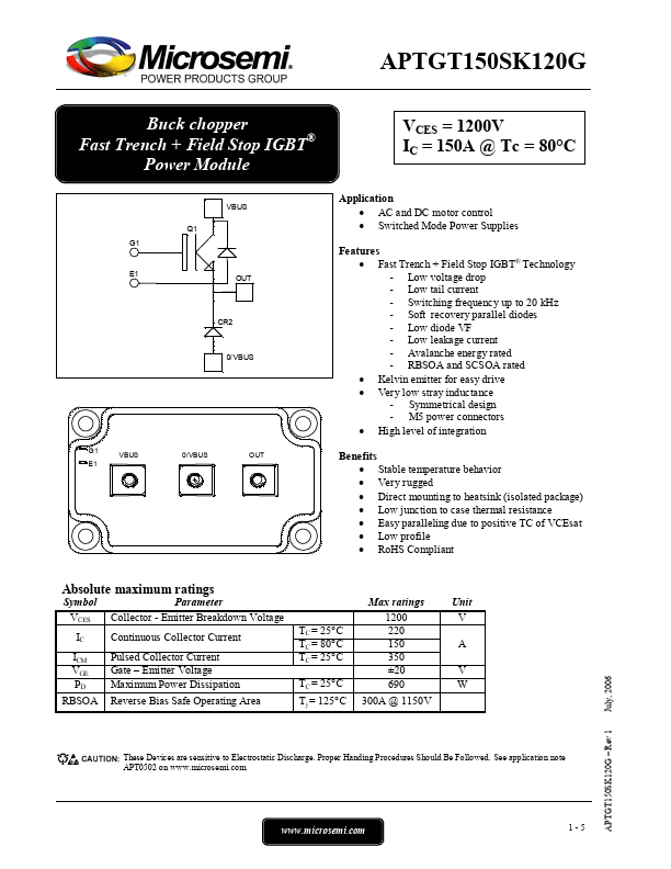 APTGT150SK120G