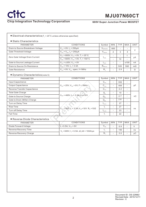 MJU07N60CT