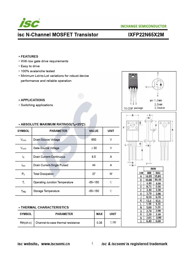 IXFP22N65X2M