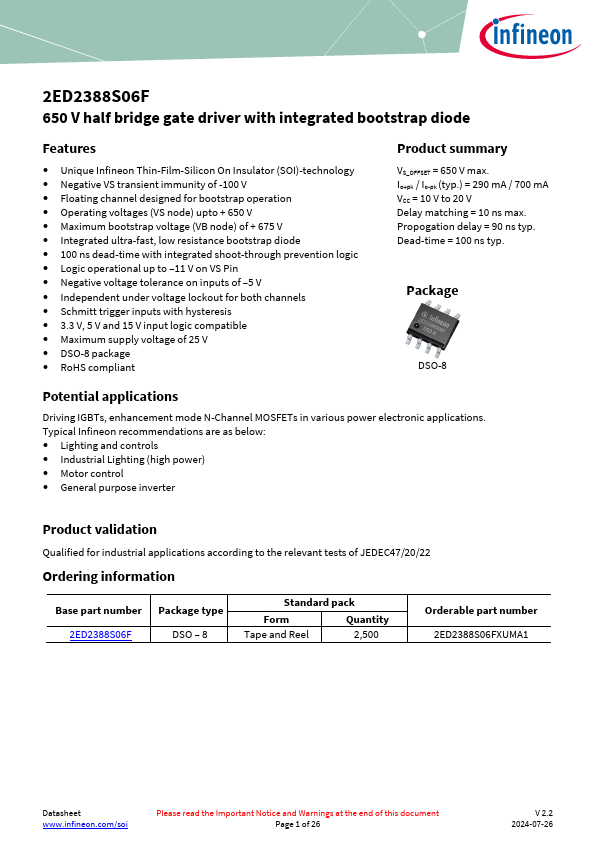 2ED2388S06F Datasheet Preview
