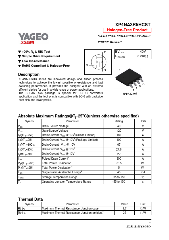 XP4NA3R5HCST Datasheet Preview