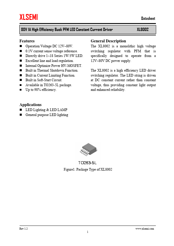 XL8002 Datasheet Preview