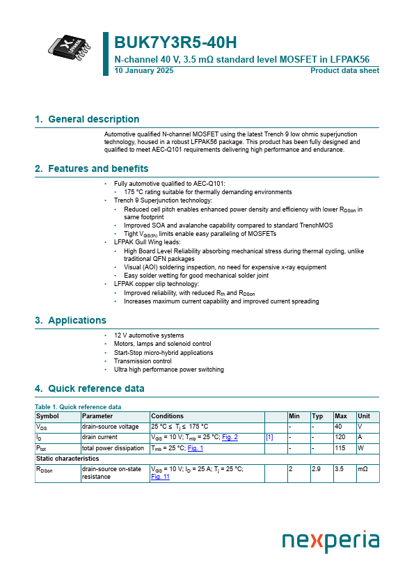 BUK7Y3R5-40H Datasheet Preview