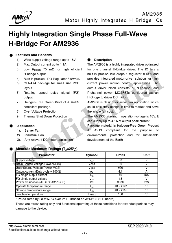 AM2936 Datasheet Preview