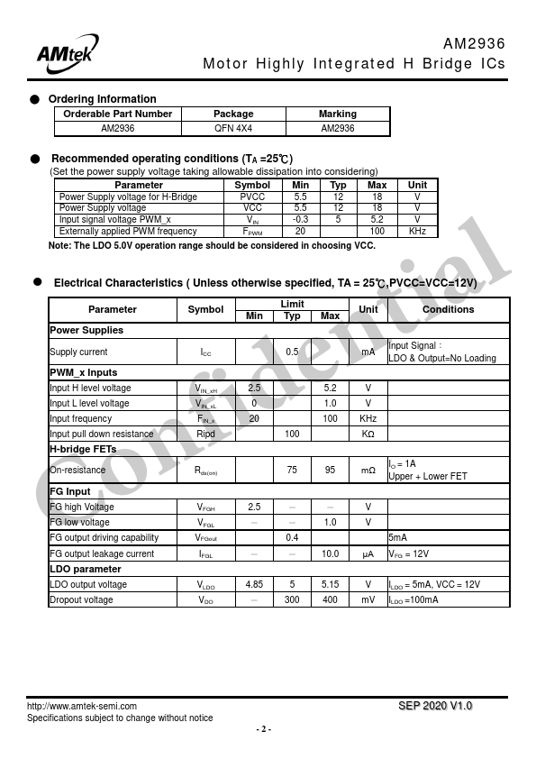 AM2936 Datasheet Preview