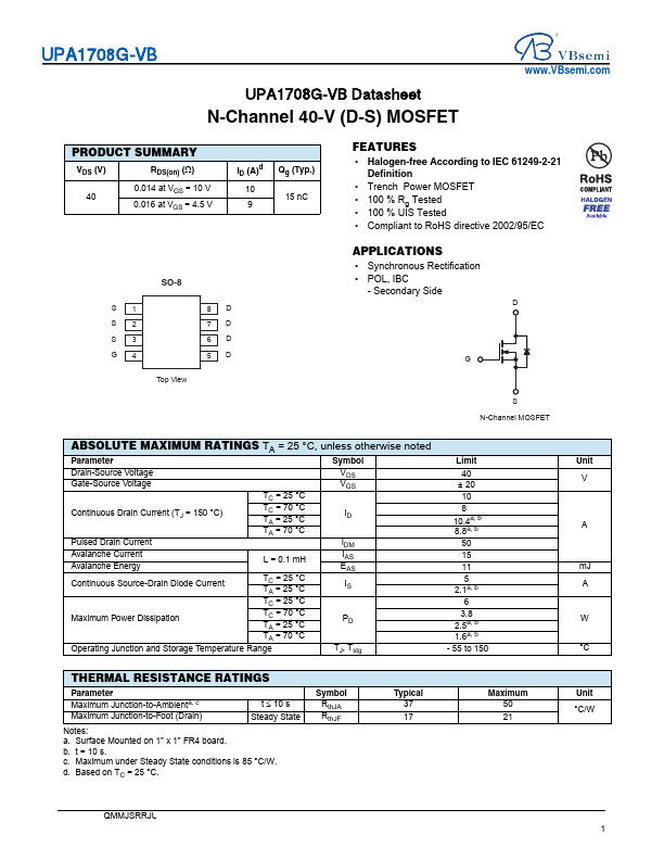 UPA1708G Datasheet Preview