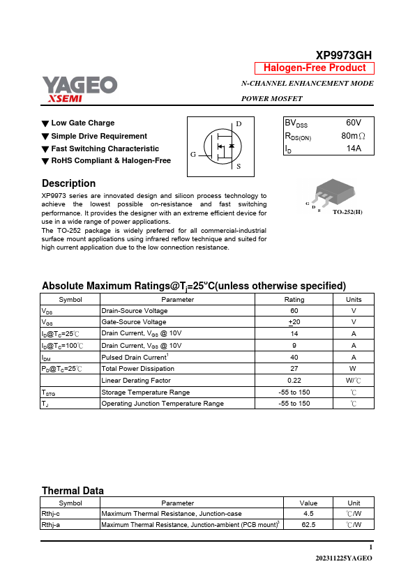 XP9973GH Datasheet Preview