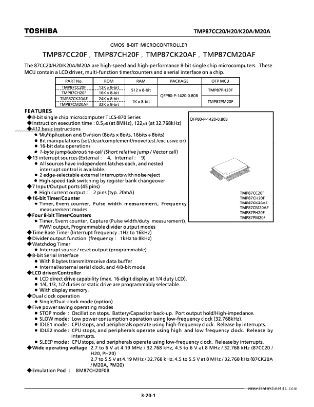 TMP87CK20AF