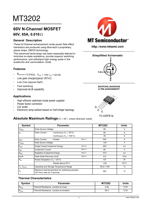 MT3202 Datasheet Preview