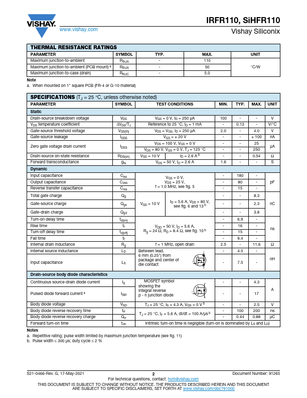 SiHFR110