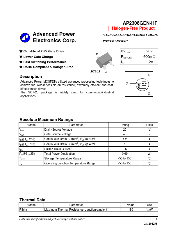 AP2308GEN-HF