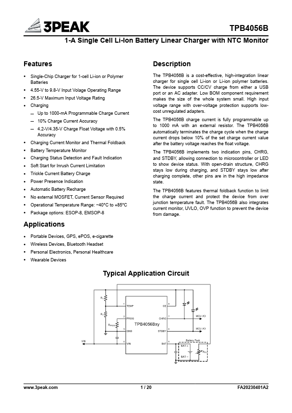 TPB4056B Datasheet Preview