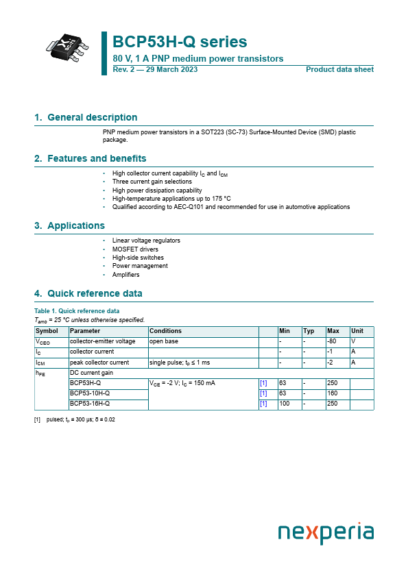 BCP53H-Q Datasheet Preview