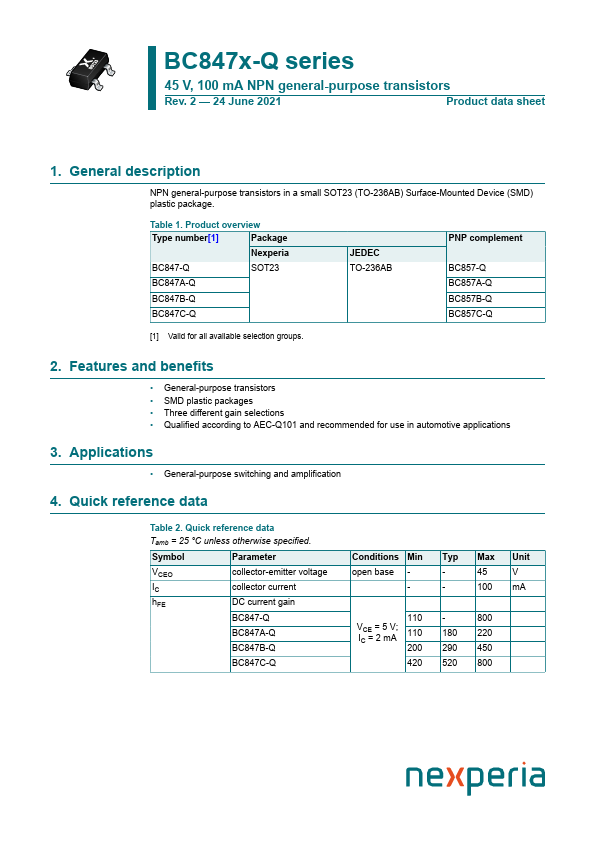 BC847C-Q Datasheet Preview