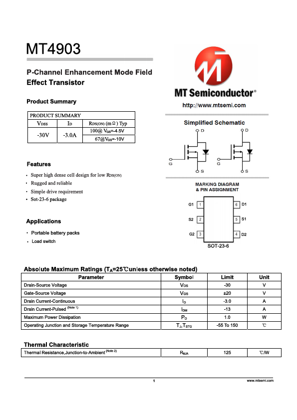 MT4903 Datasheet Preview