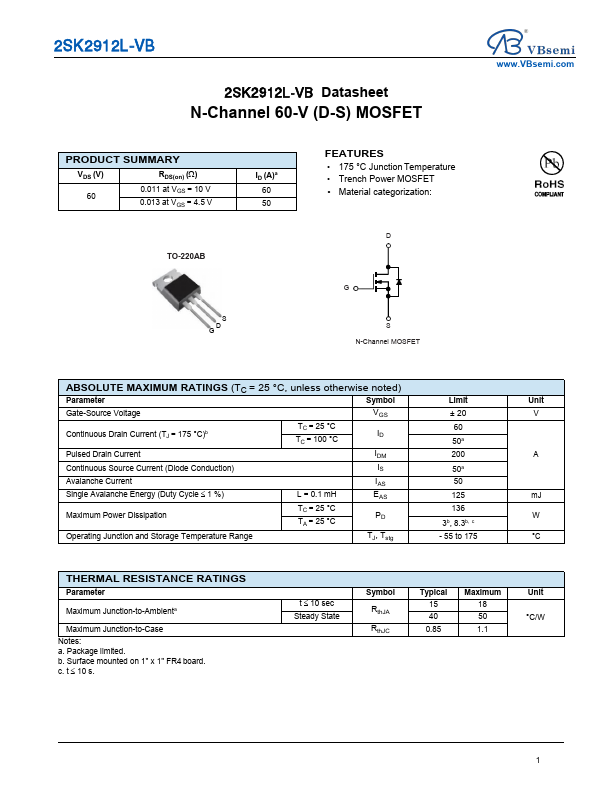 2SK2912L Datasheet Preview