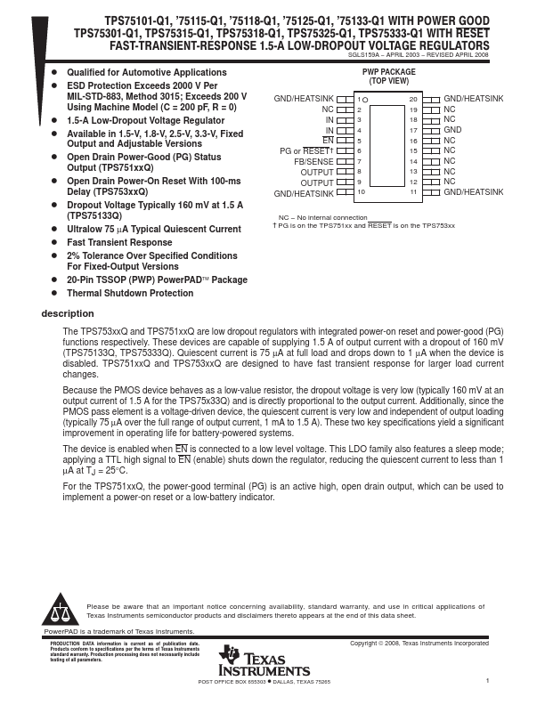 TPS75133-Q1