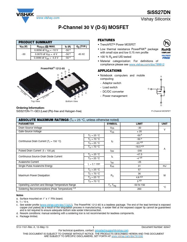 SiSS27DN Datasheet Preview