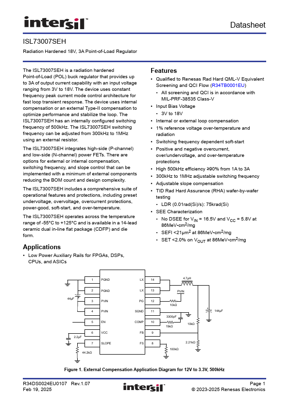 ISL73007SEH Datasheet Preview