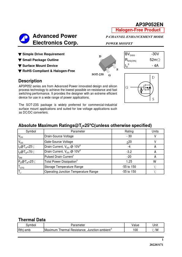 AP3P052EN Datasheet Preview