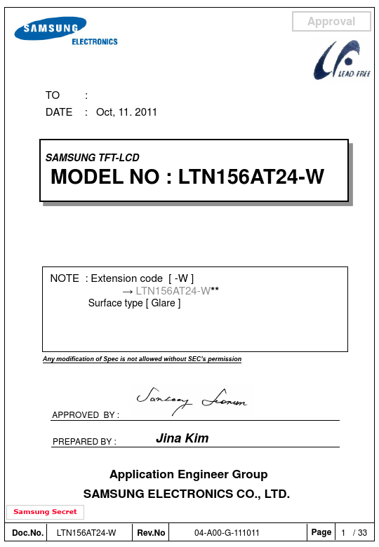 LTN156AT24-W