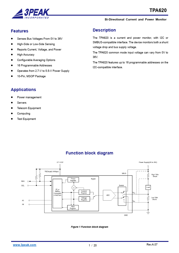 TPA620 Datasheet Preview