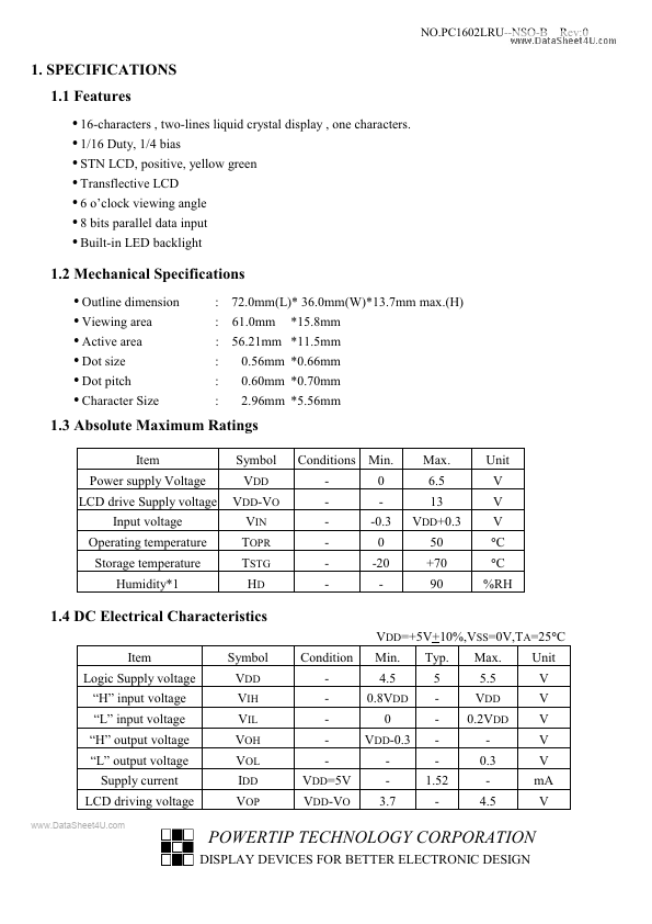 PC1602LRU-NSO-B-SO