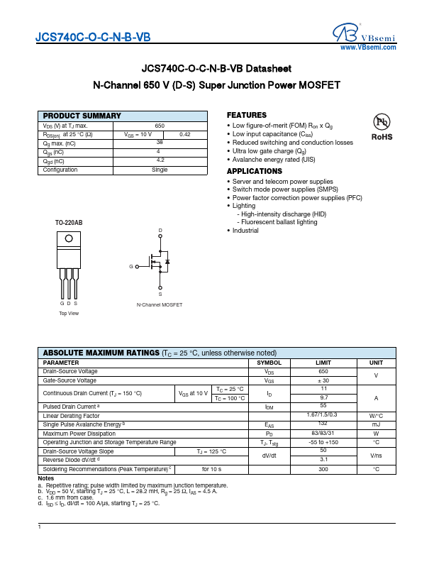 JCS740C-O-C-N-B Datasheet Preview