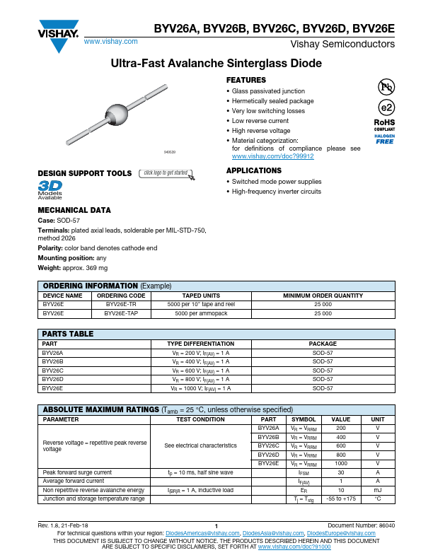 BYV26C Datasheet Preview