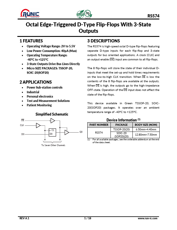 RS574 Datasheet Preview