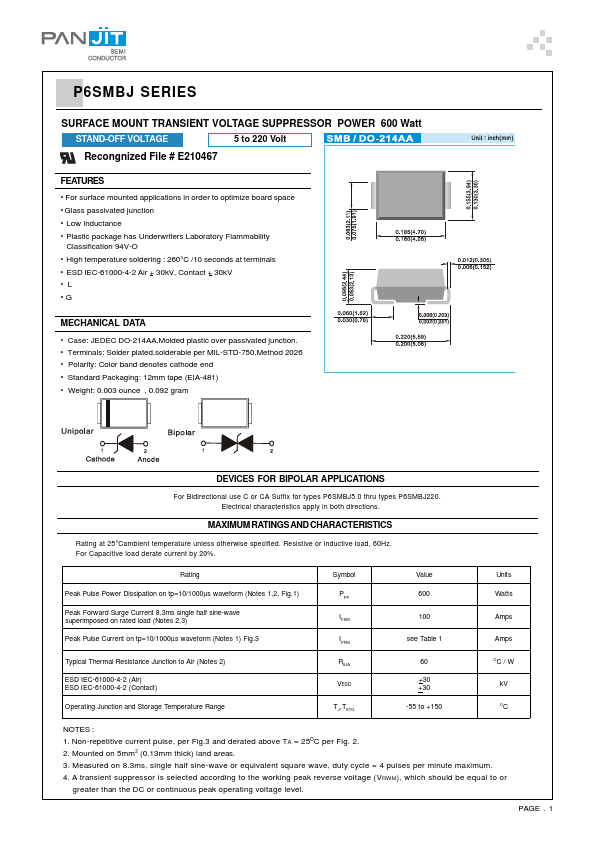 P6SMBJ7.5CA