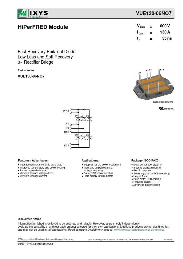 VUE130-06NO7 Datasheet Preview