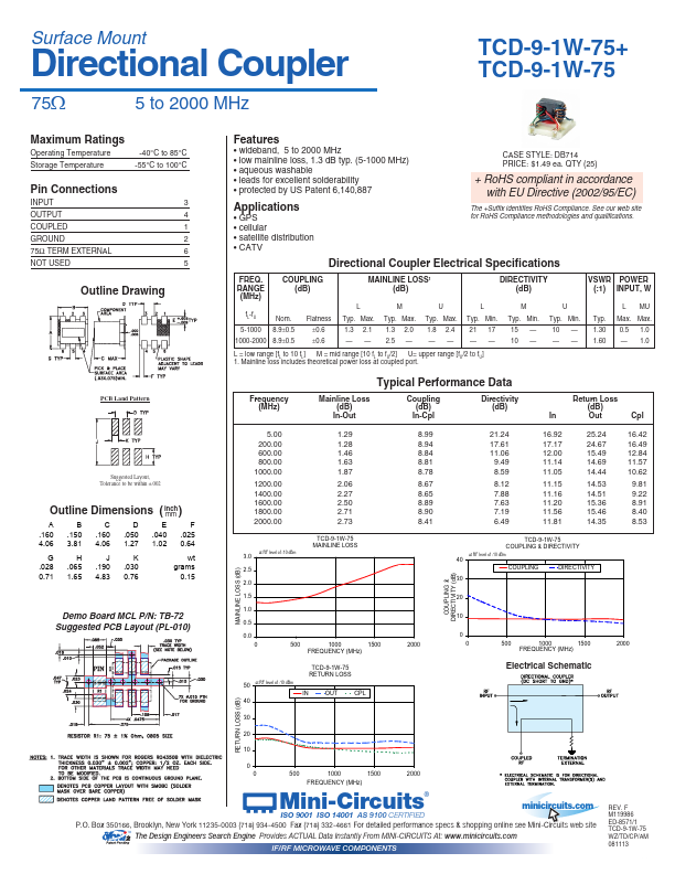 TCD-9-1W-75+