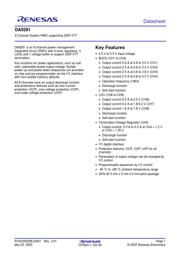 DA9281 Datasheet Preview