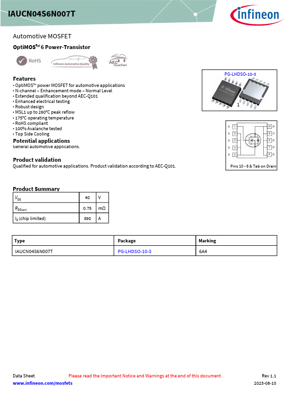 IAUCN04S6N007T Datasheet Preview
