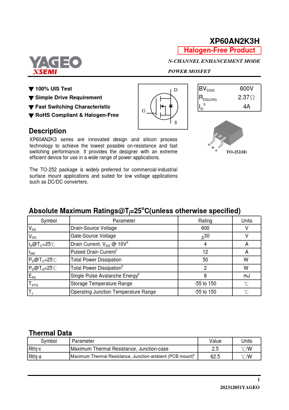 XP60AN2K3H Datasheet Preview