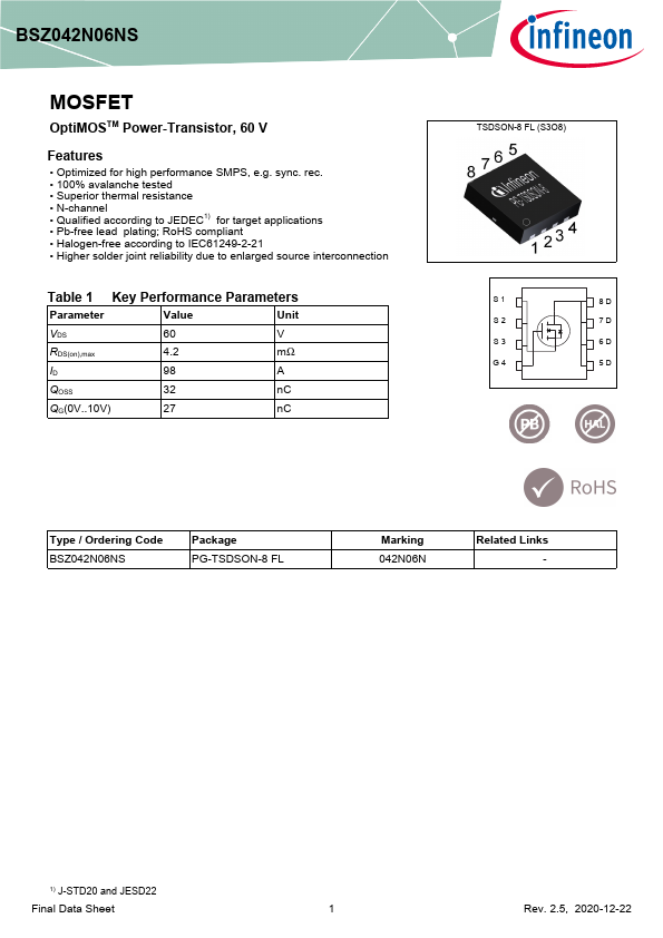 BSZ042N06NS Datasheet Preview