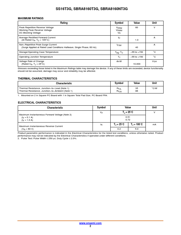 SBRA8160NT3G