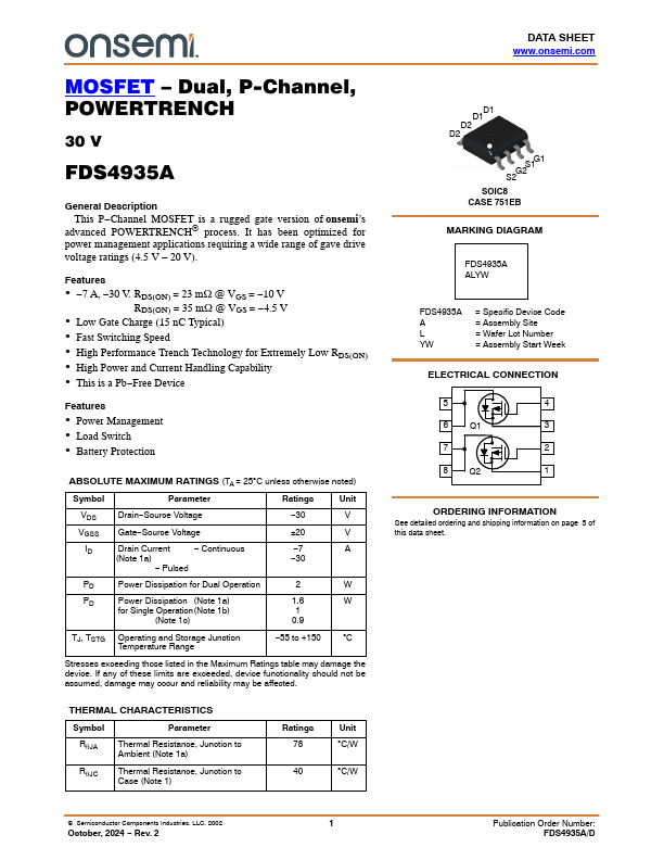 FDS4935A Datasheet Preview