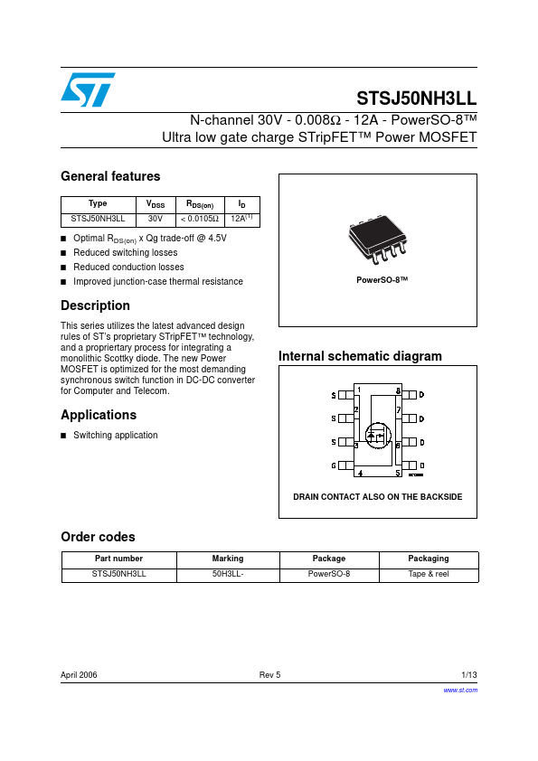 STSJ50NH3LL