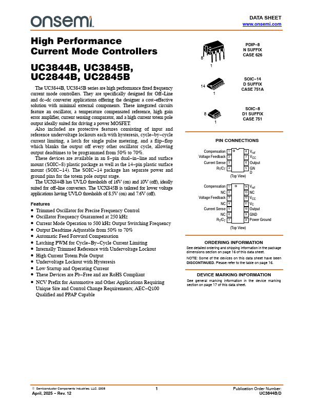 UC2845B Datasheet Preview