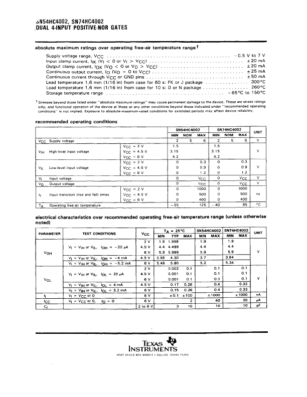 SN54HC4002